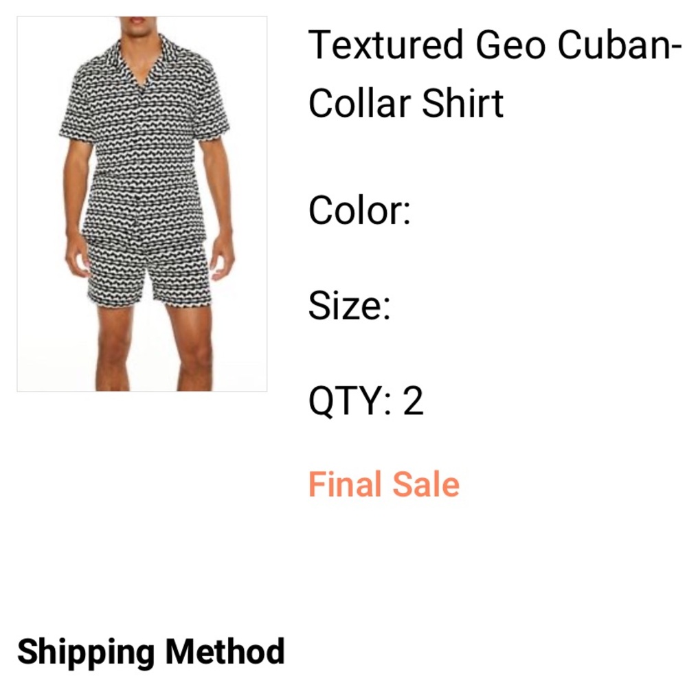 Forever 21 Men Textured Geo Cuban-collar Set